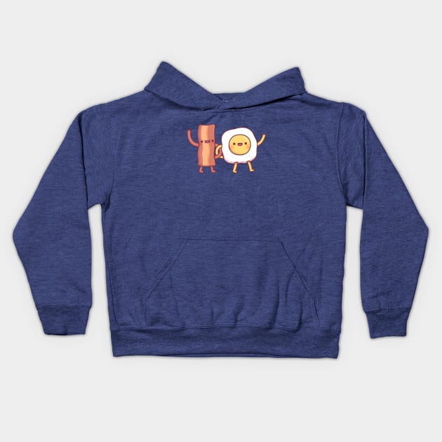 Cute Bacon And Egg Best Friends Kids Hoodie by rustydoodle